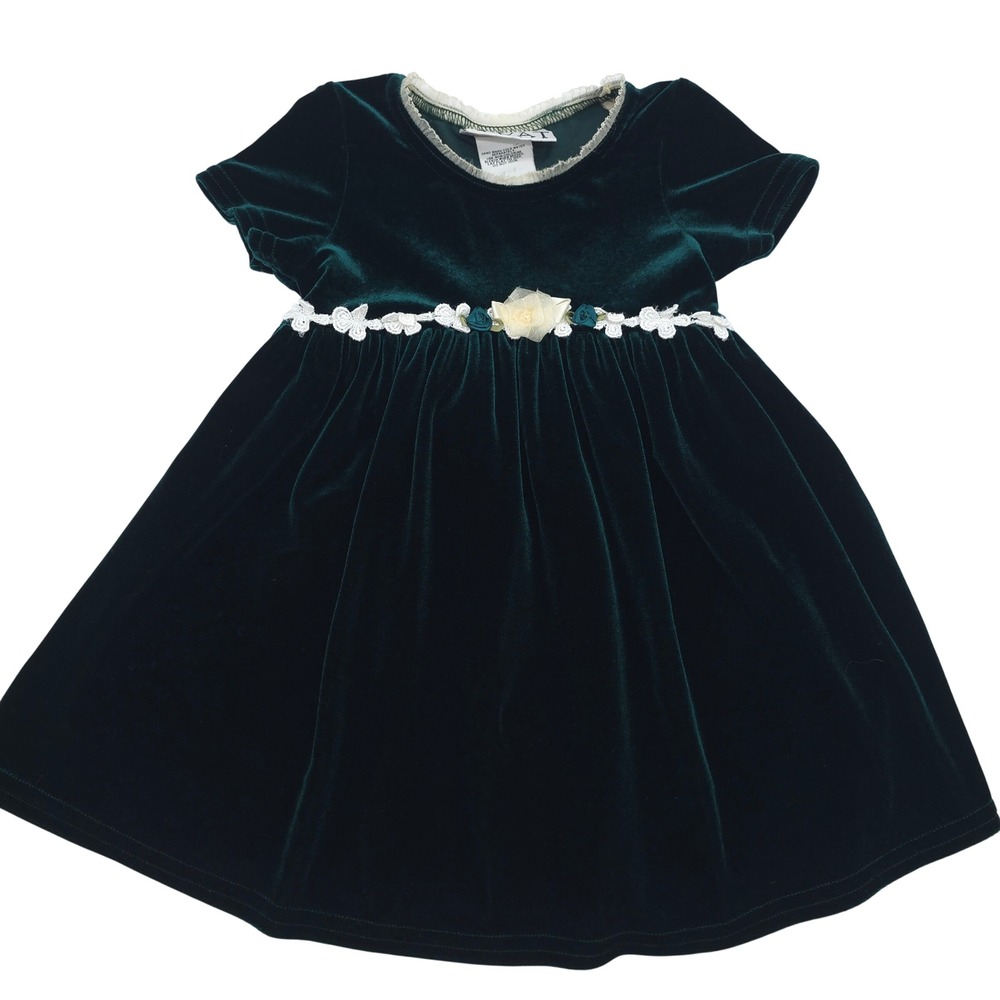 Vintage SWAT Toddler Girls Velvet Holiday Dress 24M